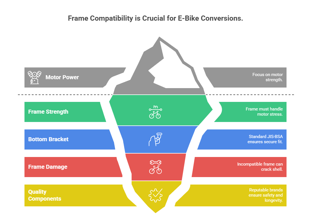 Image Showing an iceberg for understanding ebike frame compatibility
