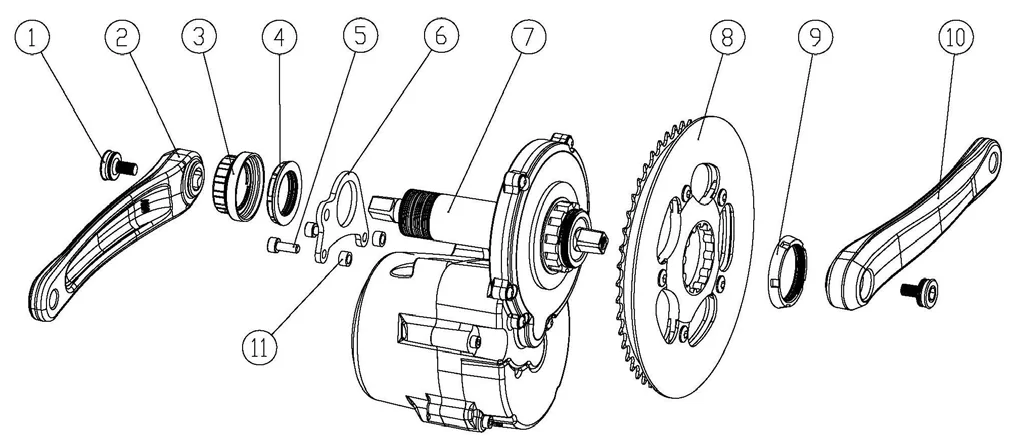 dm01 Mid drive motor explosion diagram