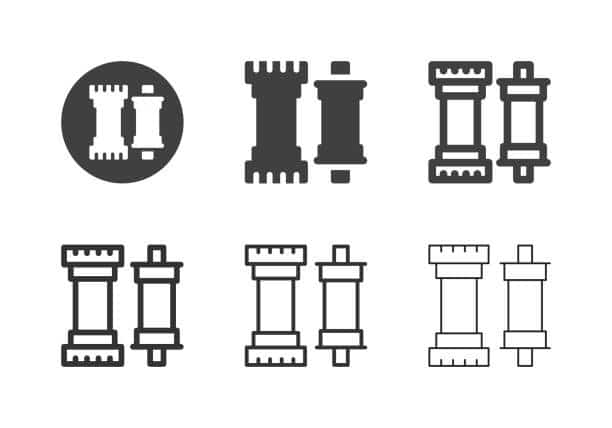 Bicycle Bottom Bracket Icons Multi Series Vector EPS File.