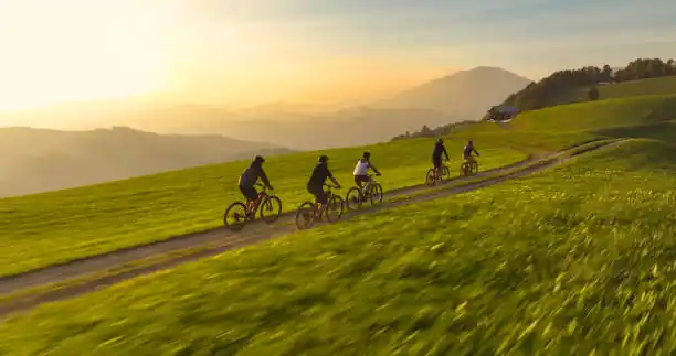 group of people riding ebike