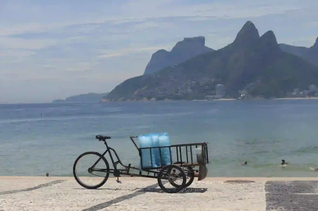 cargo bike with mountainous background